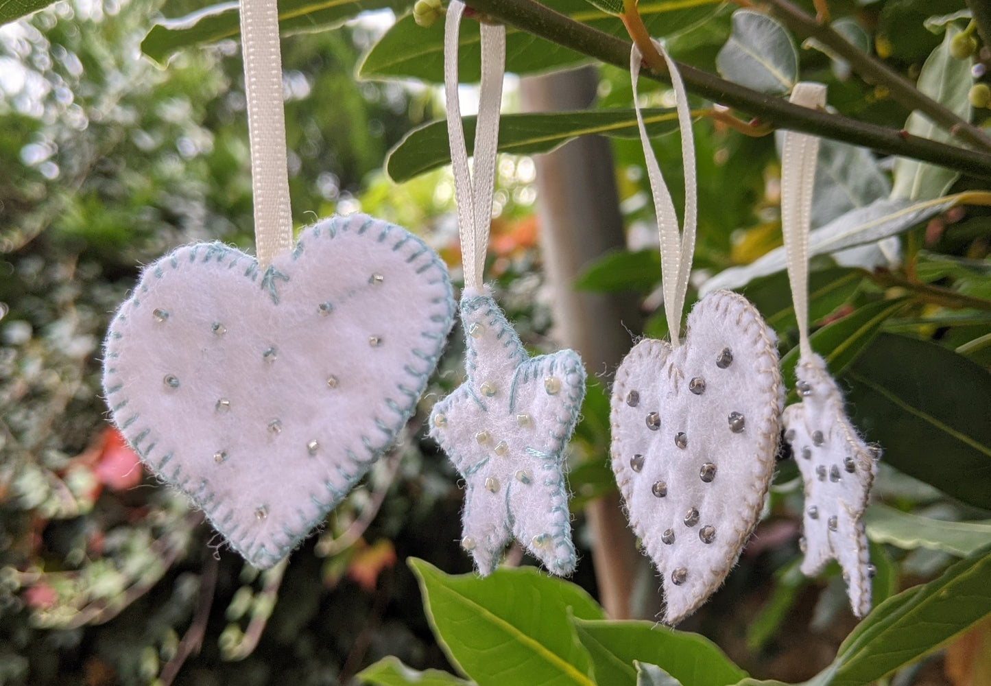 Heart and star Christmas decorations