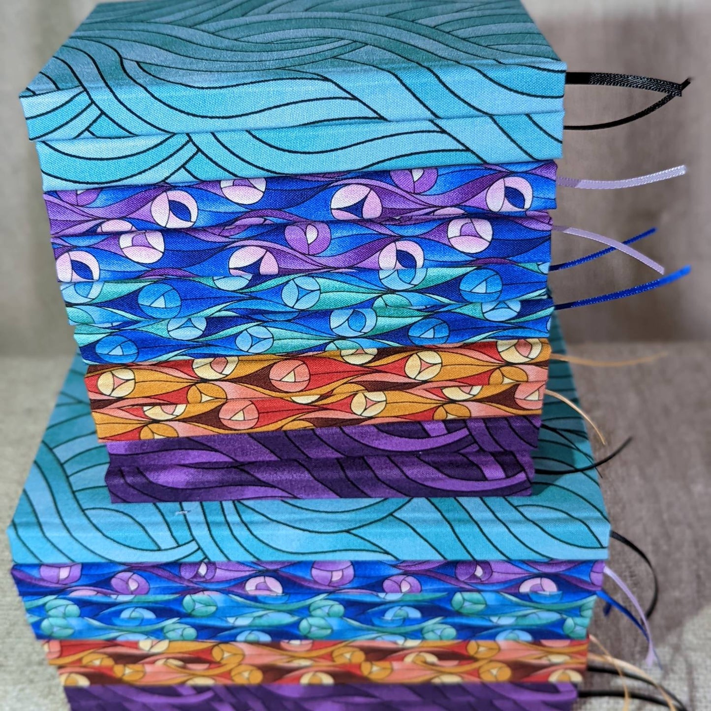Large handmade notebooks, fabric cover