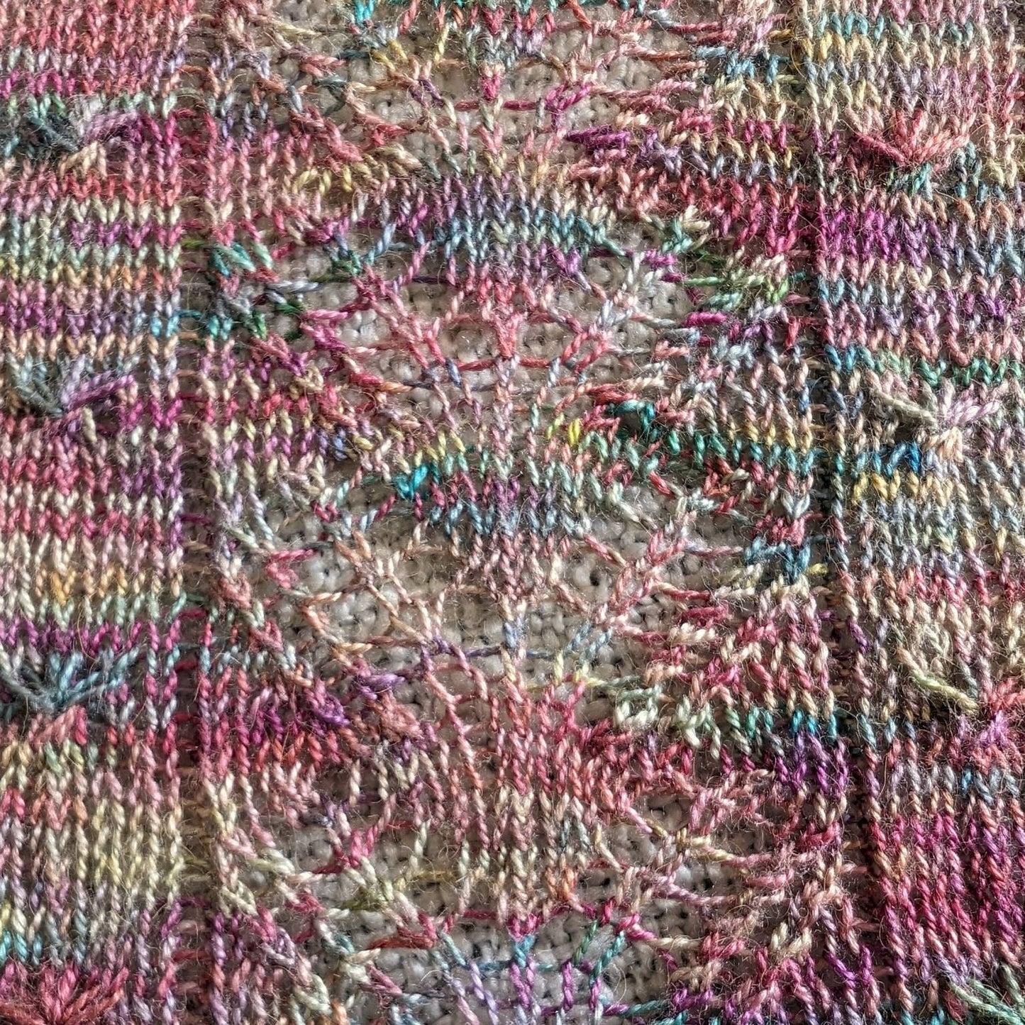 Multicolour luxurious hand-knitted baby blanket