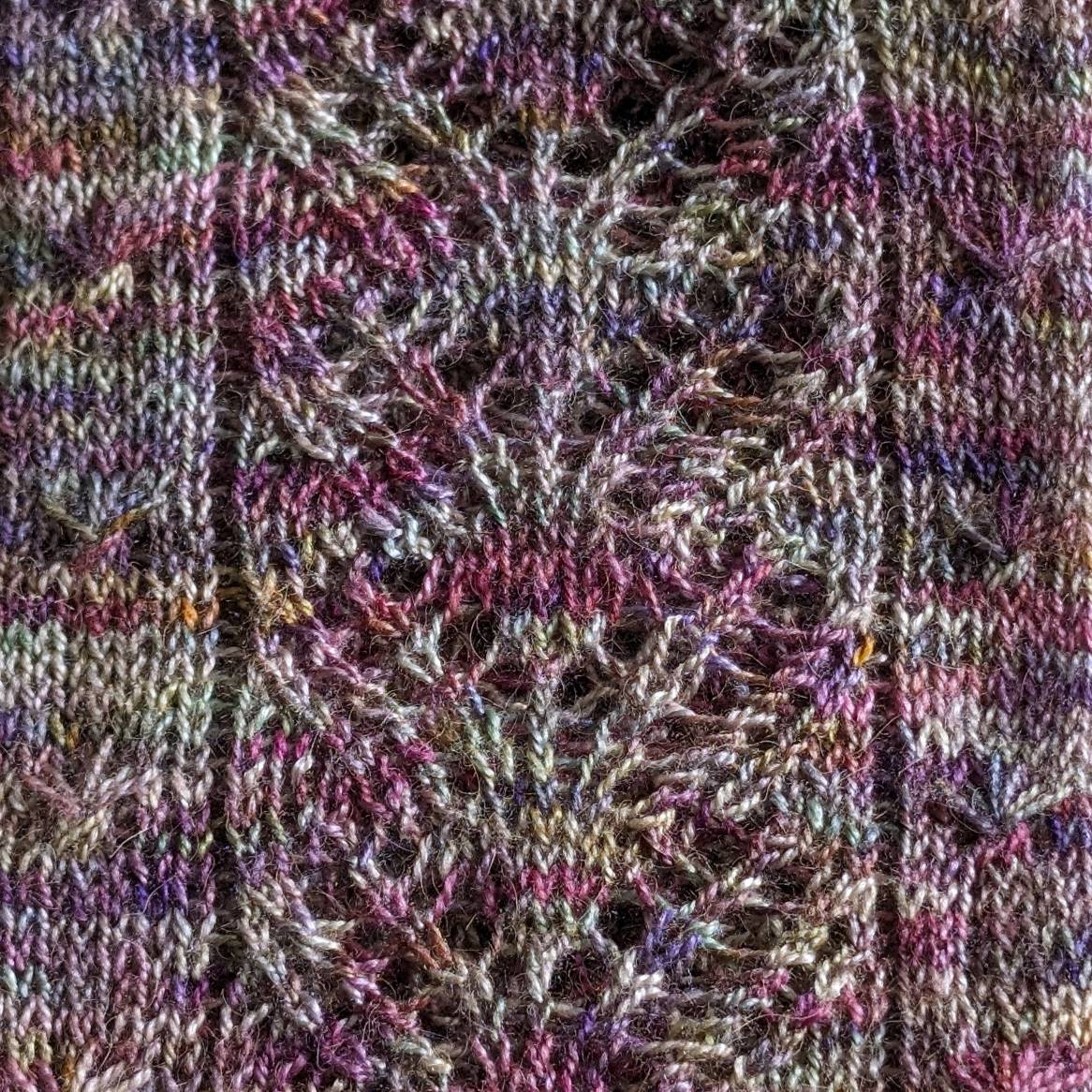 Narrow lace hand-knitted scarf
