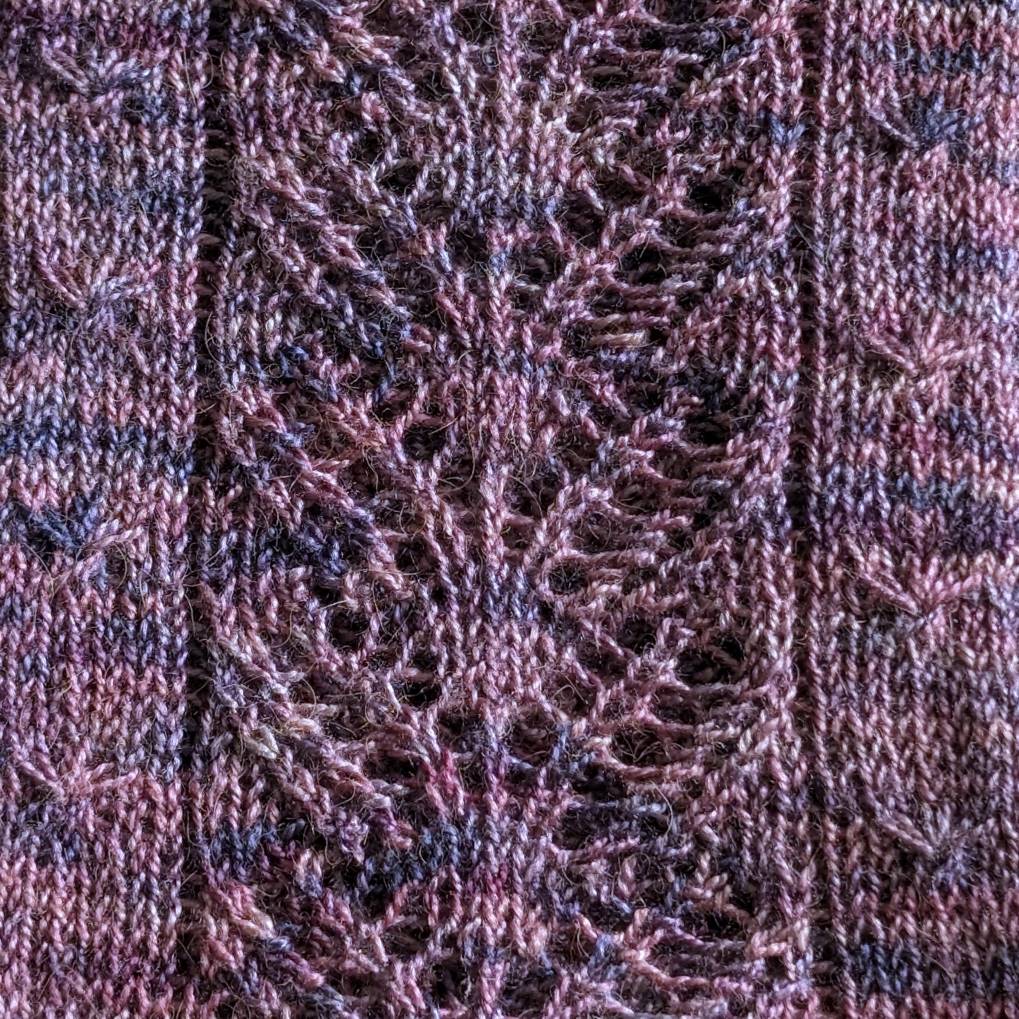 Narrow lace hand-knitted scarf